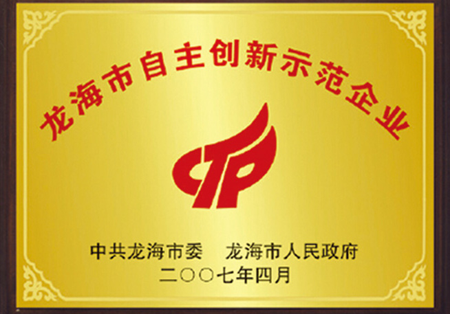 龍海市自主創(chuàng)新示范企業(yè)